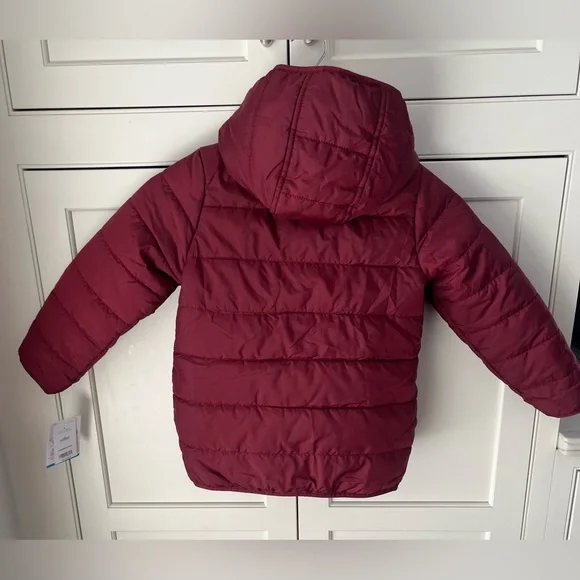 Carter’s girls puffer jacket size 6 burgundy water resistant NWT
